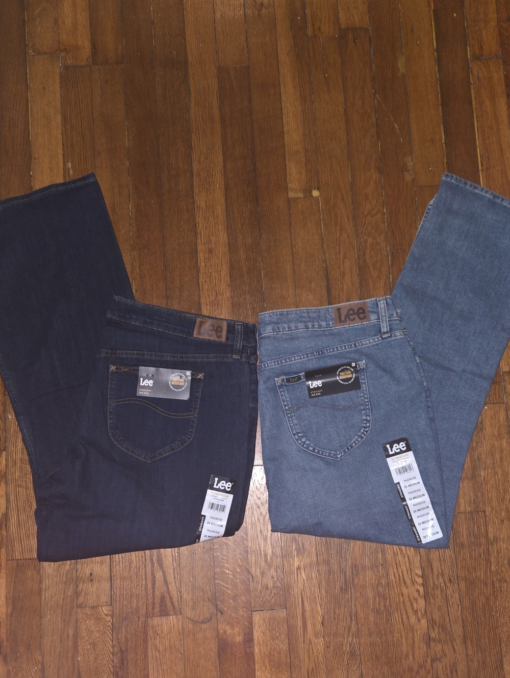 Women's Lee Jeans Duo In Size 20 - Deep Indigo And Classic Light Blue Wash